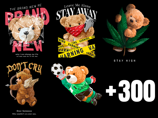 +300 PNG TEDDY BEAR  DISEÑOS EN TENDENCIA 300DPI PARA DTF +ACTUALIZACIÓN